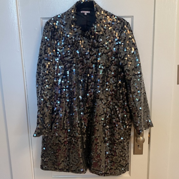 Frances Valentine Sequin Barn Jacket - Size Large - Picture 3 of 10